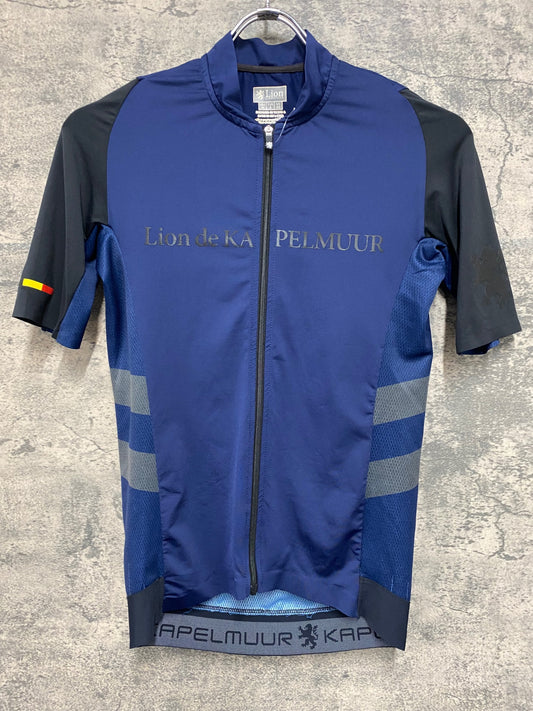 IY750 リオンドカペルミュール Lion de KAPELMUUR 半袖 サイクルジャージ 濃紺 黒 M