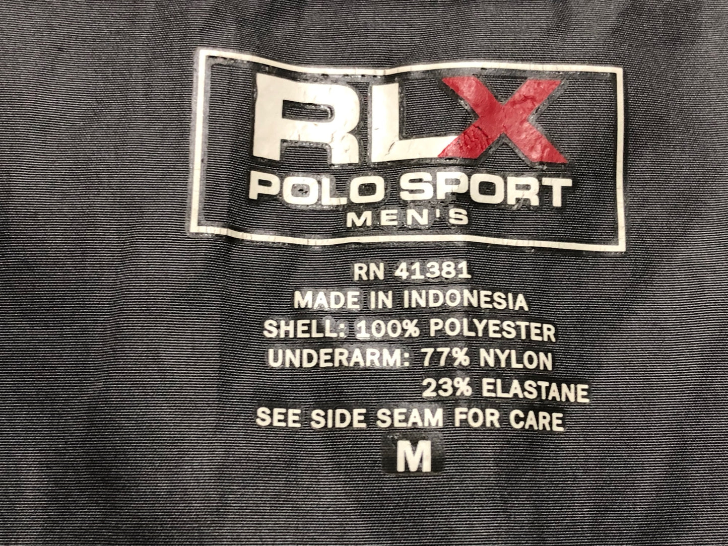 IS956 POLO SPORT 長袖 ウィンドブレイカー グレー 黒 S ※プリント割れ