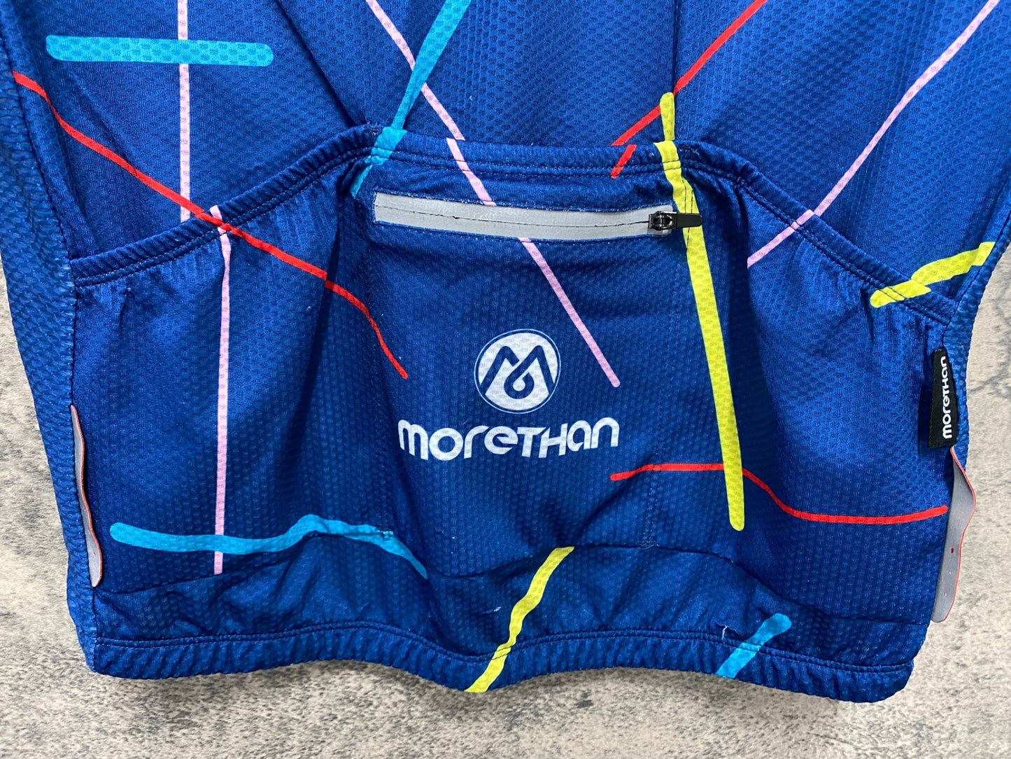 IV593 モーゼン morethan 半袖 サイクルジャージ 青 XL ※ほつれ