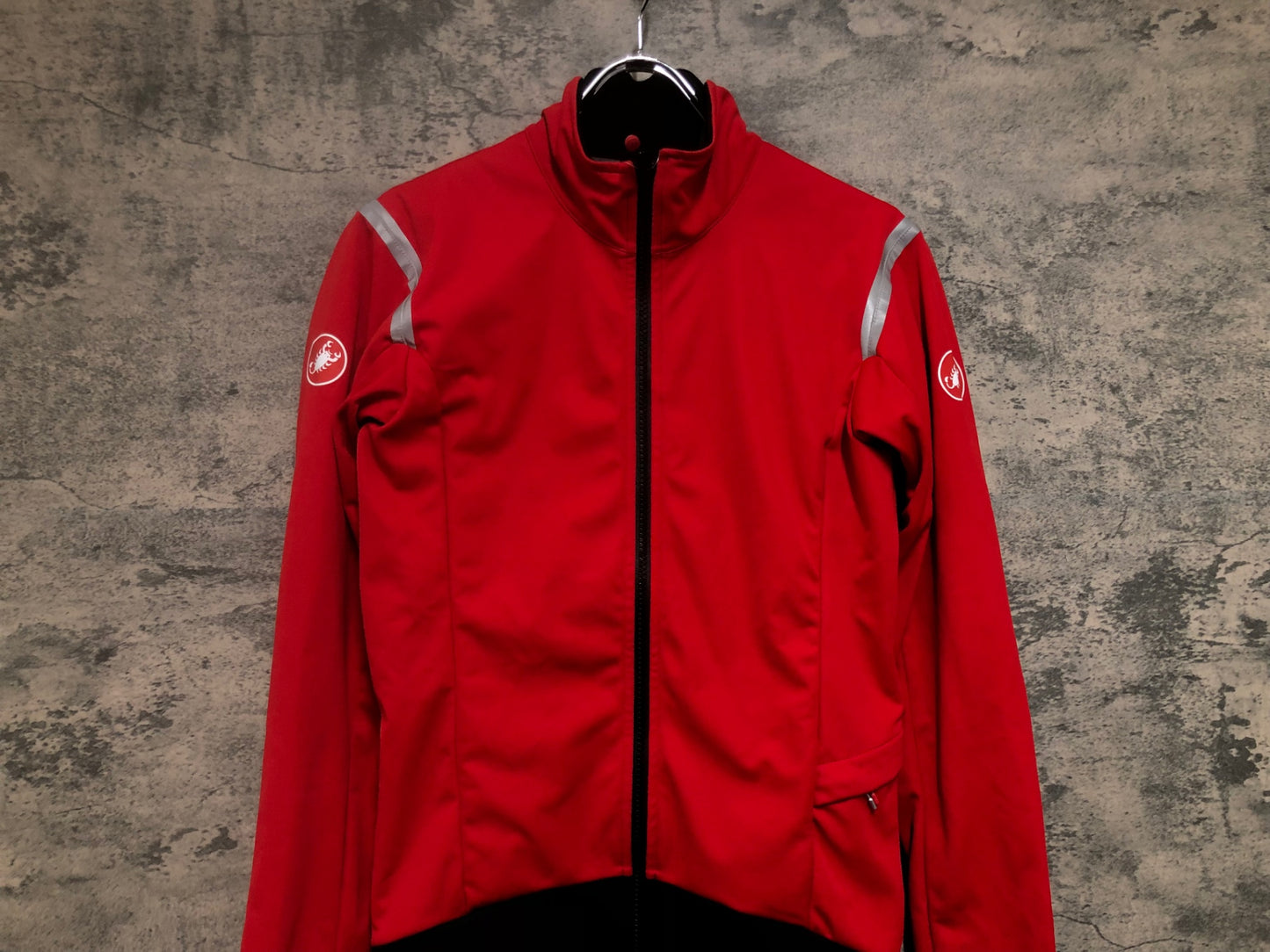 IW602 カステリ CASTELLI ROSSO CORSA 長袖 サイクルジャケット 黒 赤 S GORE-TEX INFINIUM