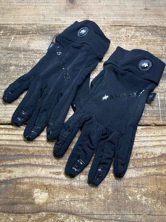 IU306 アソス Assos 裏起毛 長指 サイクルグローブ 黒 M
