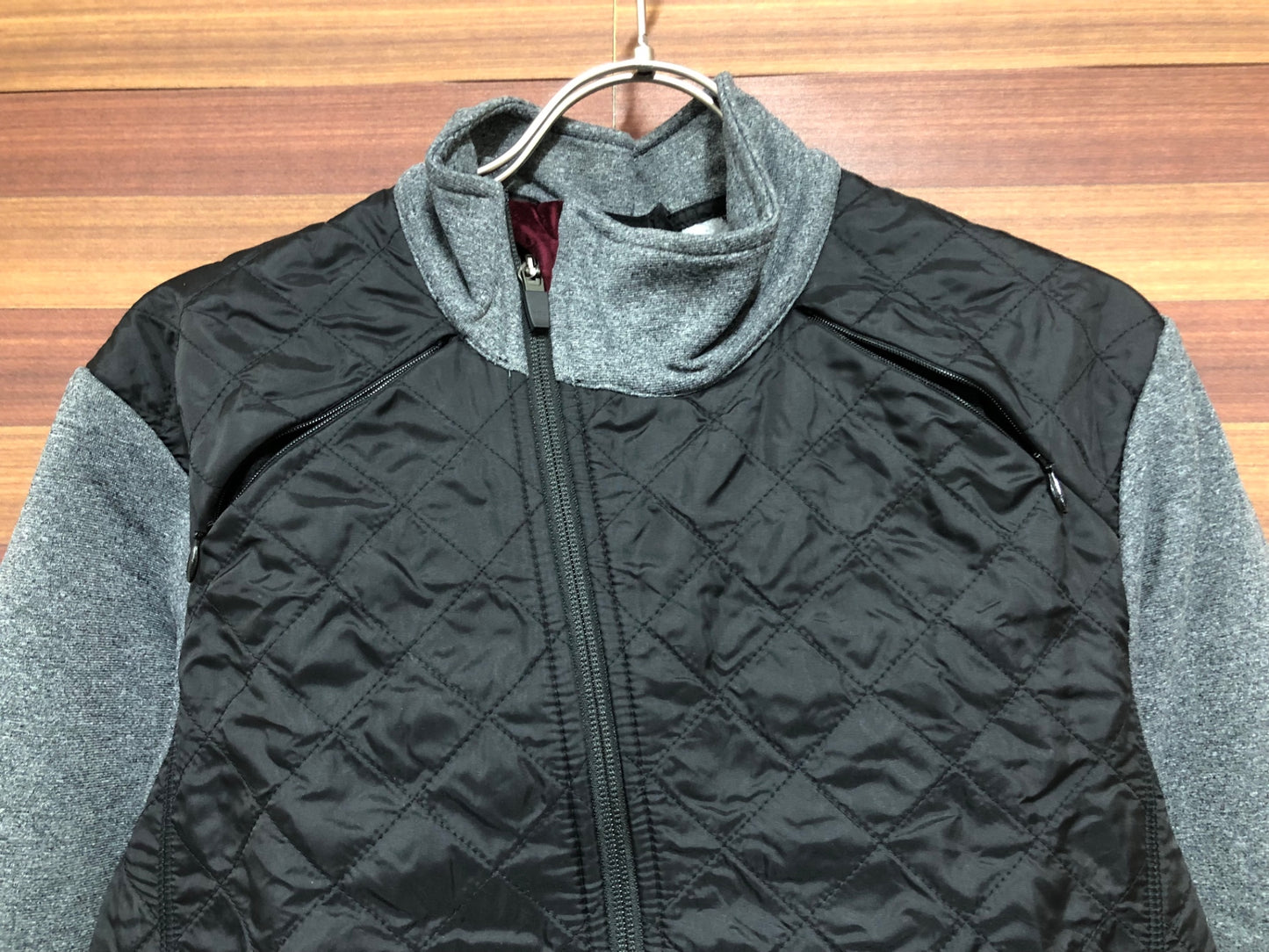 IO710 カフェドシクリステ CAFE DU CYCLISTE Heidi Man 長袖 サイクルジャージ 黒 グレー S 裏起毛