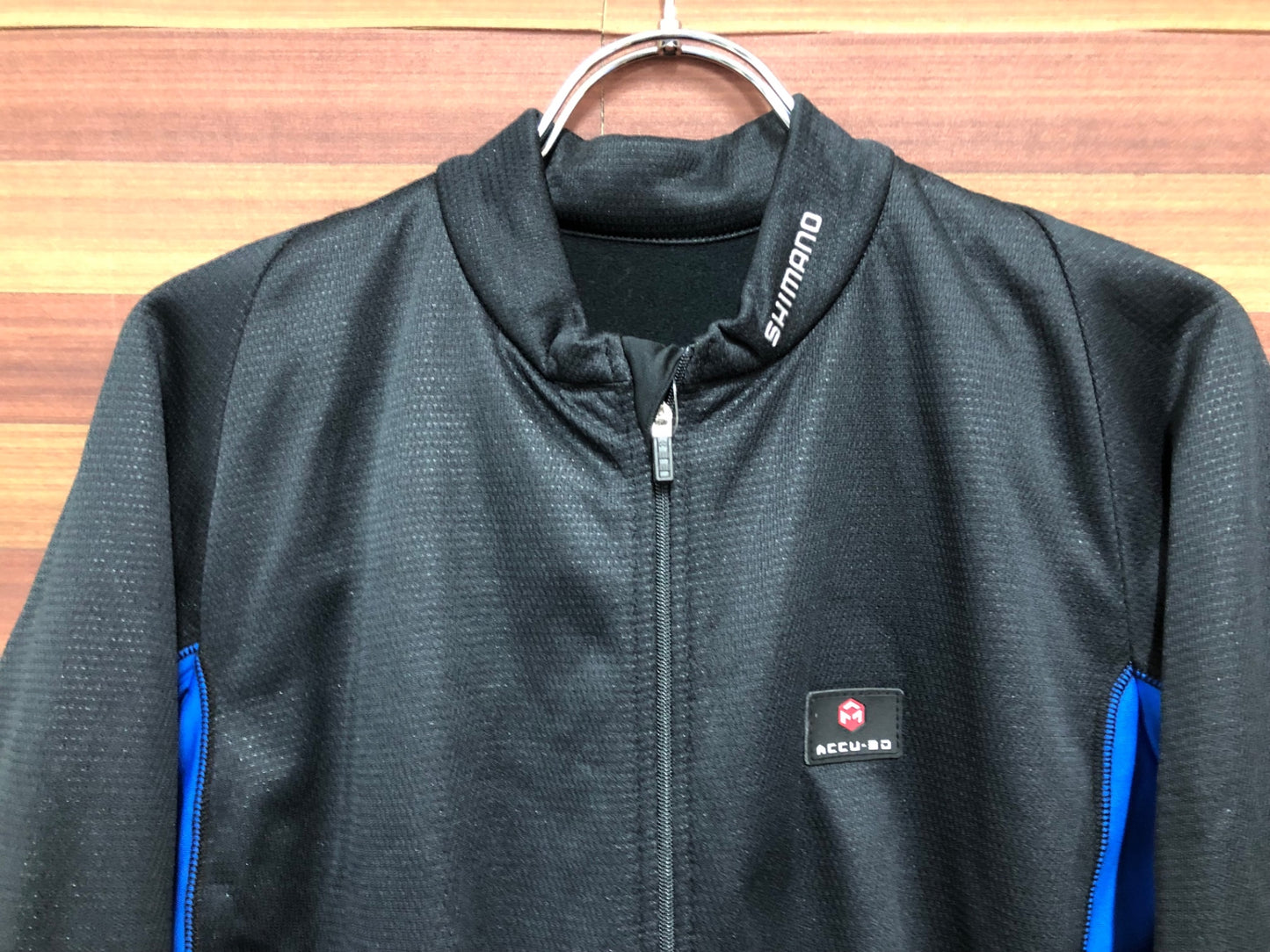 IQ315 シマノ SHIMANO ACCU-3D 長袖サイクルジャージ 黒青 L