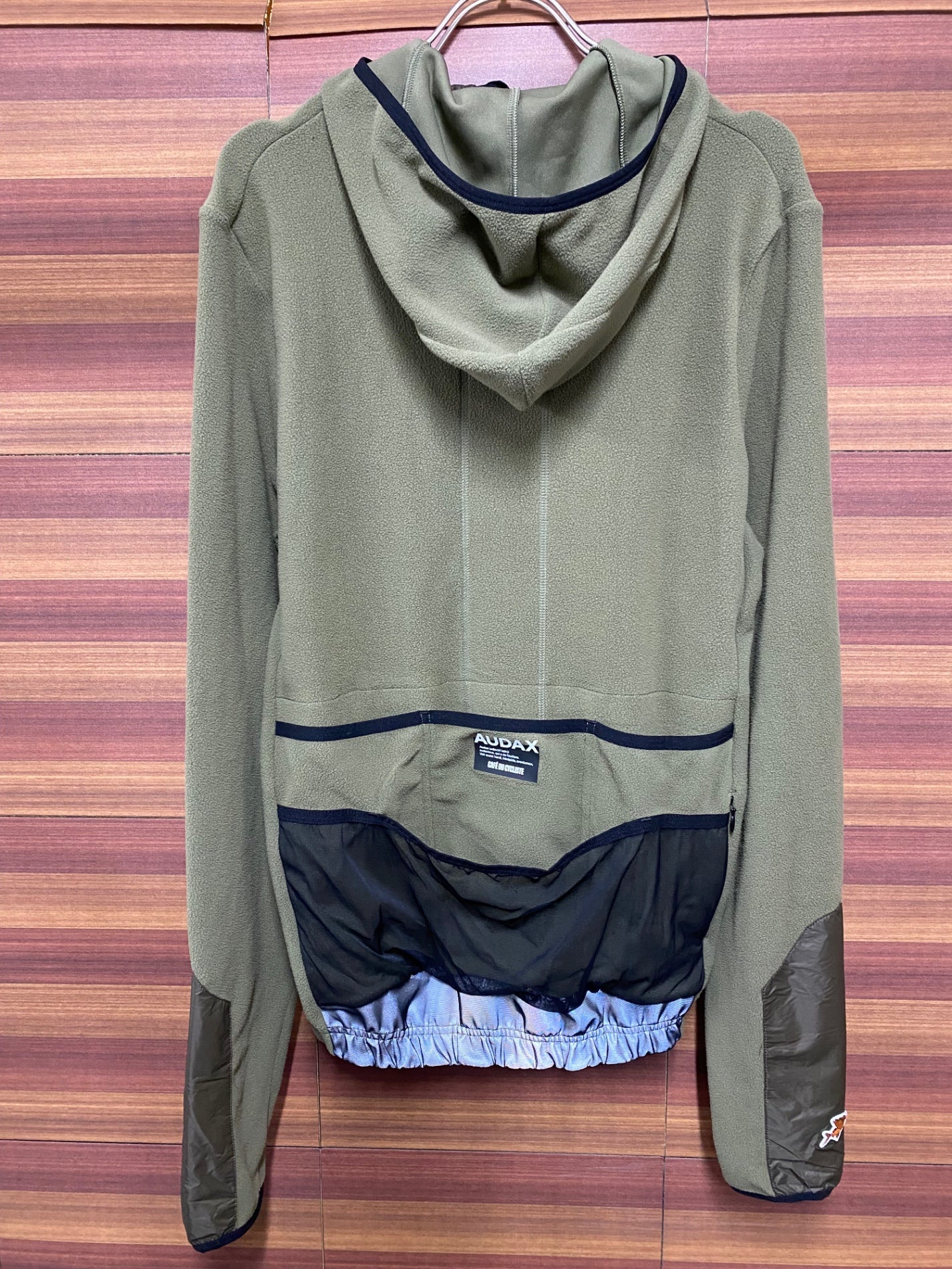 IU749 カフェドシクリステ Cafe du Cycliste AUDAX Ingrid 長袖 フード サイクルジャージ モスグリーン XL