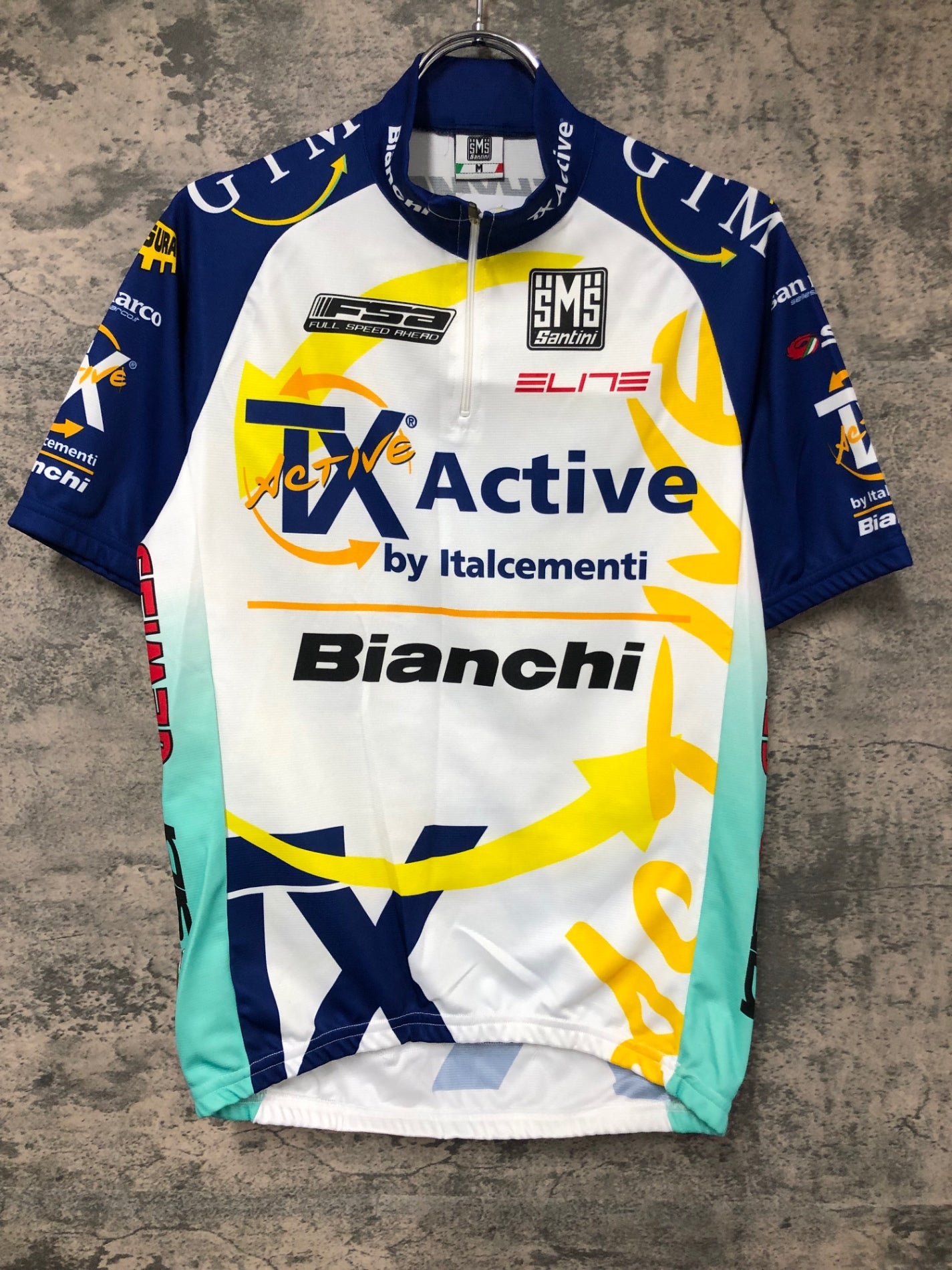 IW331 サンティーニ SMS Santini 半袖サイクルジャージ ビアンキ 白 M