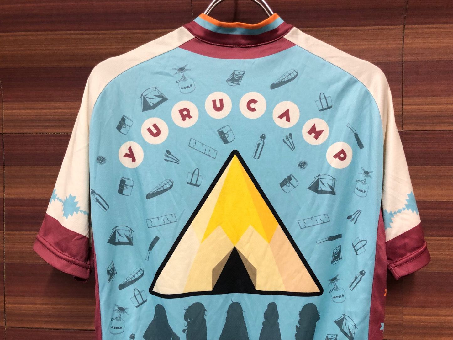 IT001 GSR Gear 半袖 サイクルジャージ 水色 ベージュ 茶 L ゆるキャン△ シルエットVer. 痛ジャージ