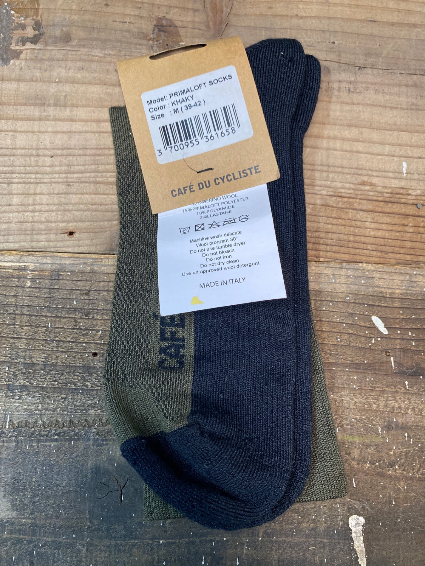 IO575 カフェドシクリステ CAFE DU CYCLISTE PRIMALOFT SOCKS ソックス 黒 M
