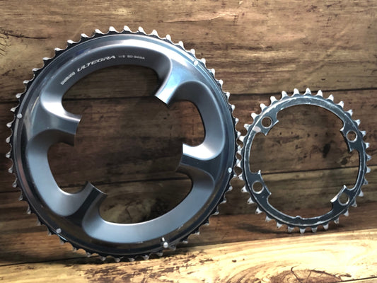 IM584 シマノ SHIMANO アルテグラ ULTEGRA FC-R8000 チェーンリング 50/34T セット 摩耗大 ジャンク