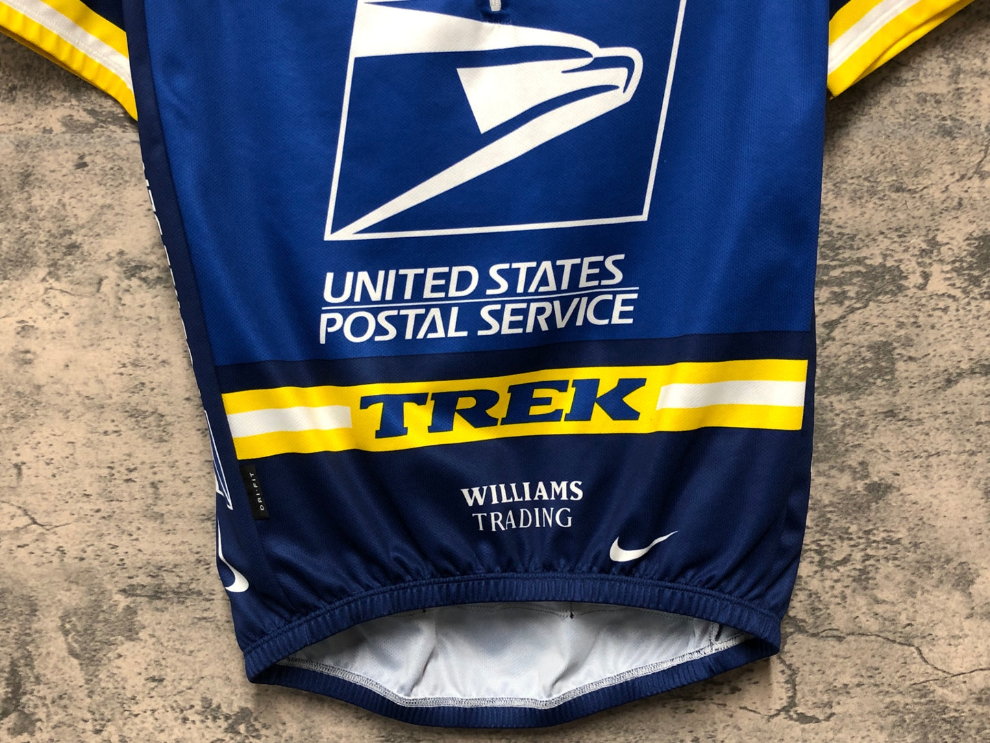 JC343 ナイキ NIKE トレック TREK UNITED STATES POSTAL SERVICE 半袖 サイクルジャージ 紺黄 S