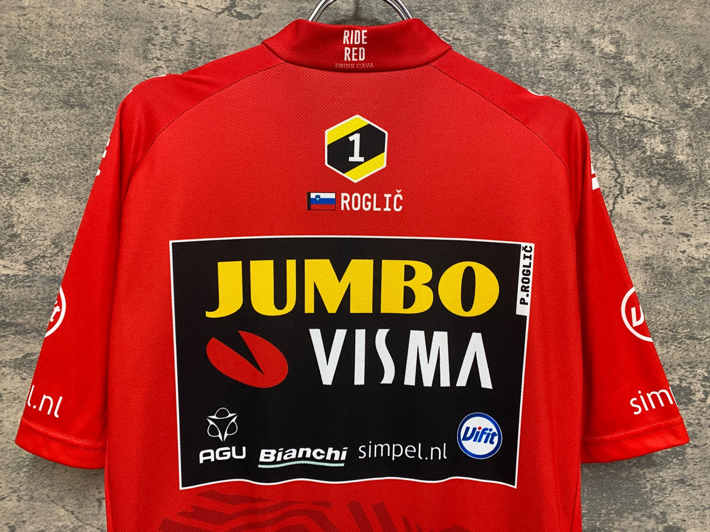 IV587 AGU 半袖サイクルジャージ 赤 L JUMBO VISMA