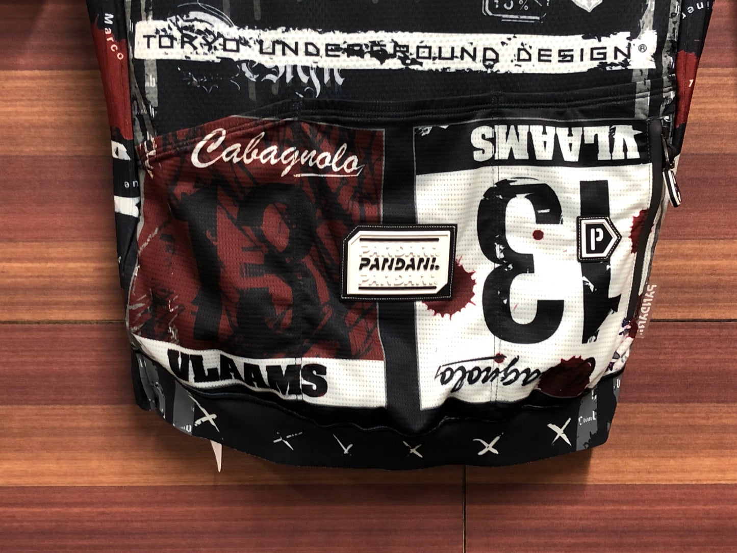 IQ226 パンダーニ PANDANI 半袖 サイクルジャージ 黒 茶 S エアロスリーブ