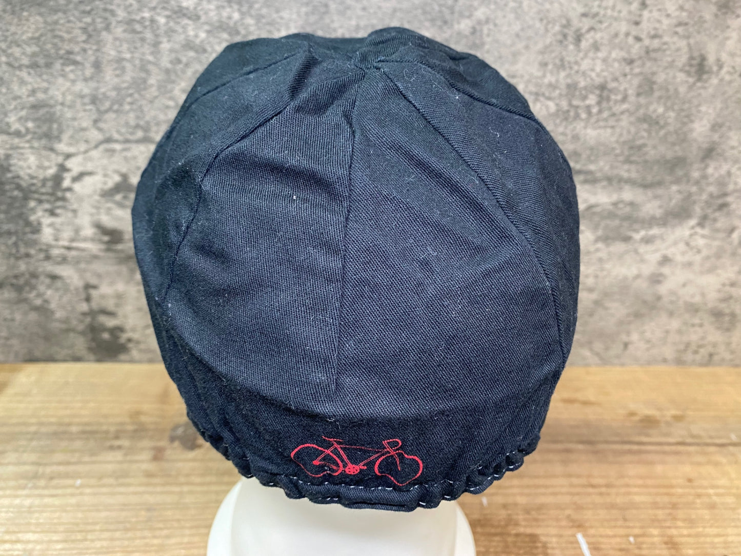 JC063 プロトンドパリ Peloton de Paris サイクルキャップ 黒 赤 ワンサイズ