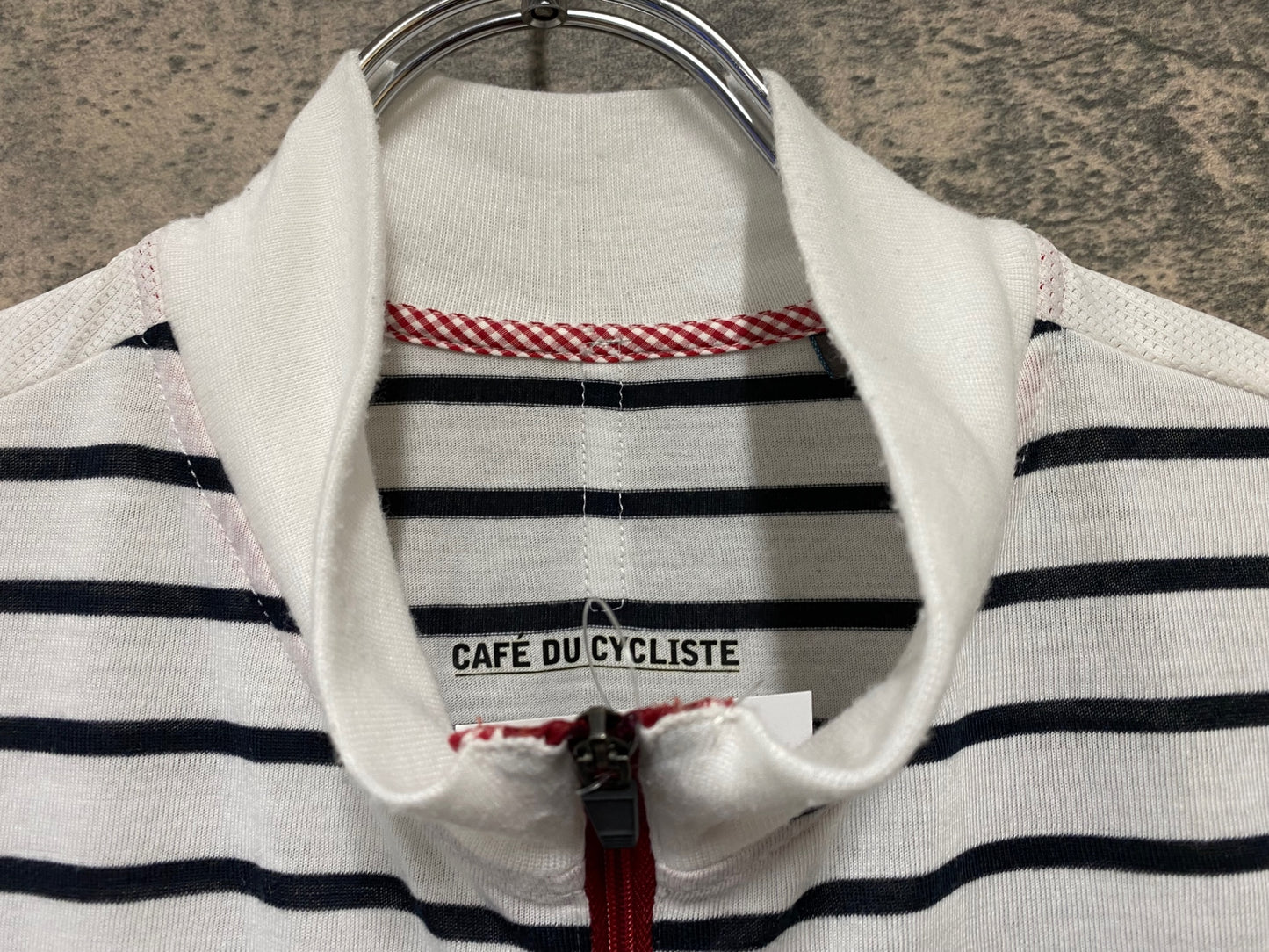 JB766 カフェドシクリステ CAFE DU CYCLISTE 半袖 サイクルジャージ 白紺 ボーダー L