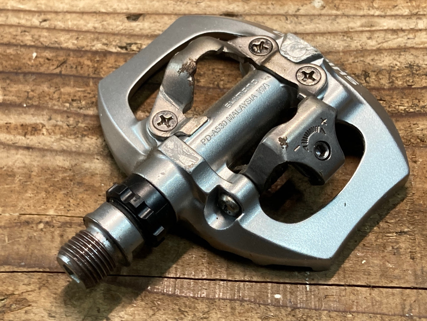 IQ455 シマノ SHIMANO PD-A530 ビンディングペダル SPD 片面フラット シルバー