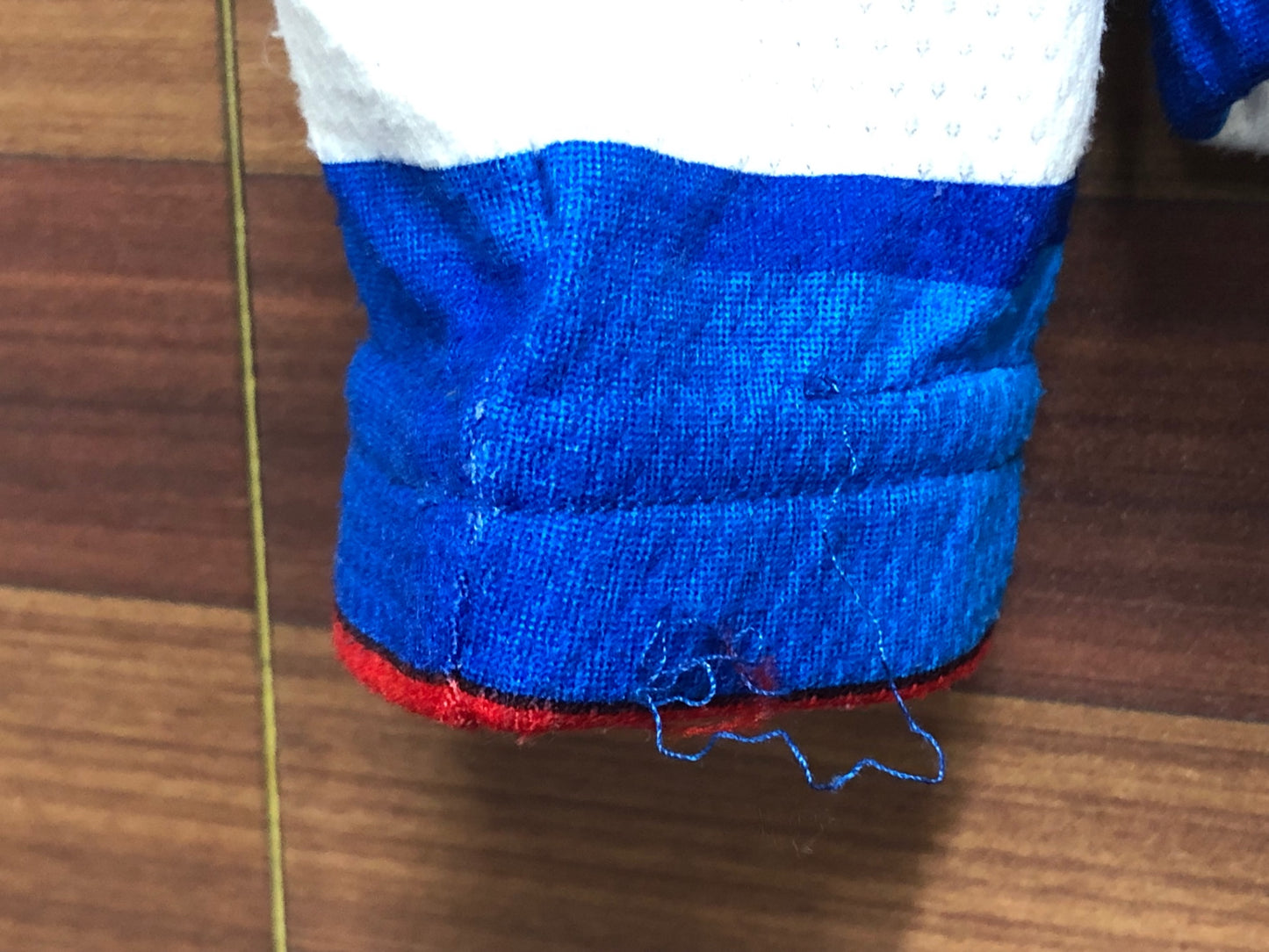 IO736 モア MOA 長袖 サイクルジャージ 白 青 2 裏起毛 FDJ ※染み