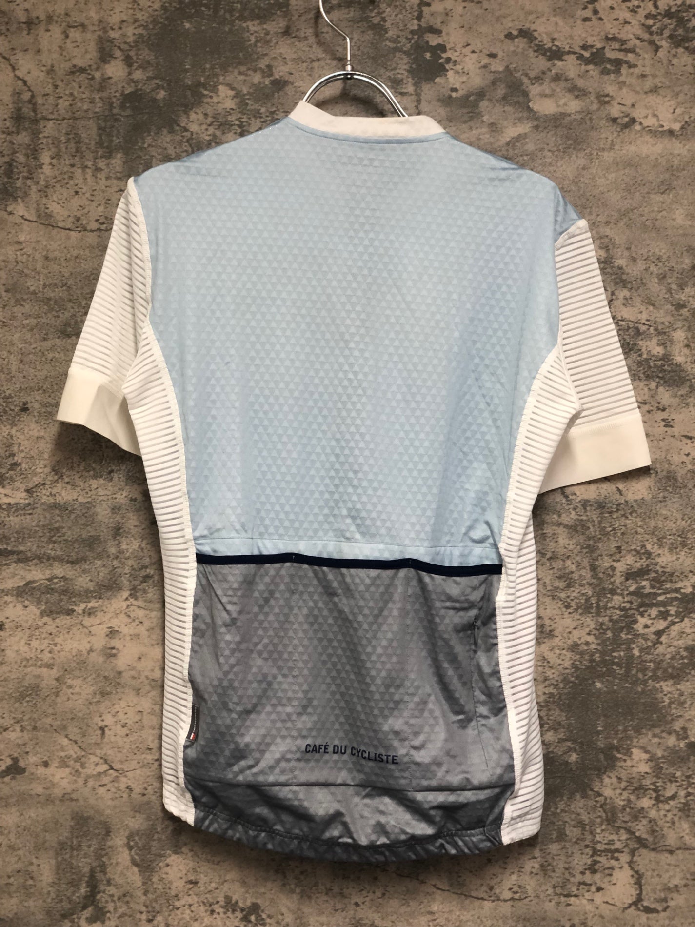 IX104 カフェドシクリステ Cafe du Cycliste Micheline man 半袖 サイクルジャージ 水色 白 S