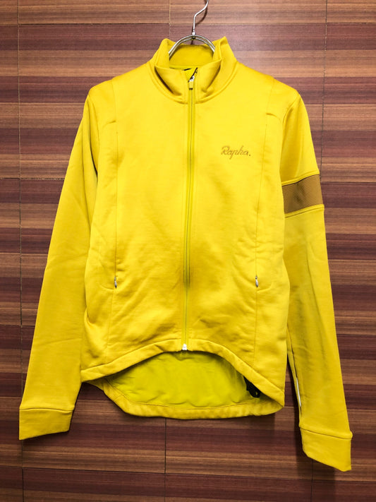 HZ510 ラファ RAPHA WINTER JERSEY 長袖サイクルジャージ 黄色 S 裏起毛