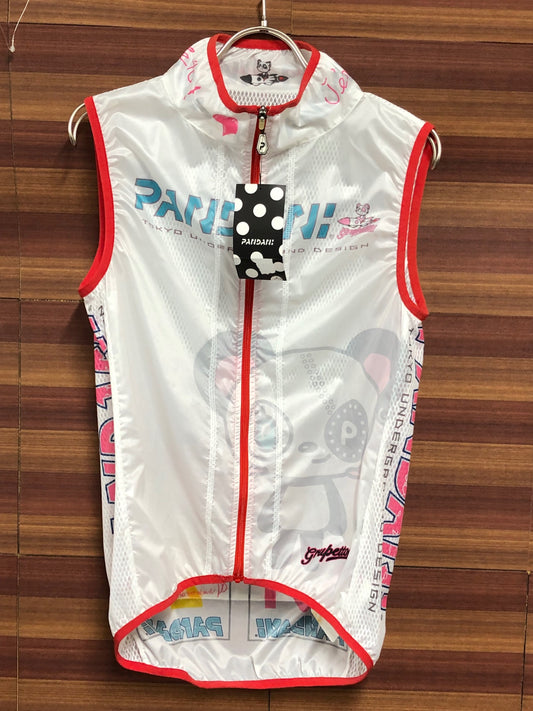 IQ220 パンダーニ PANDANI ジレ サイクルベスト 白 赤 S