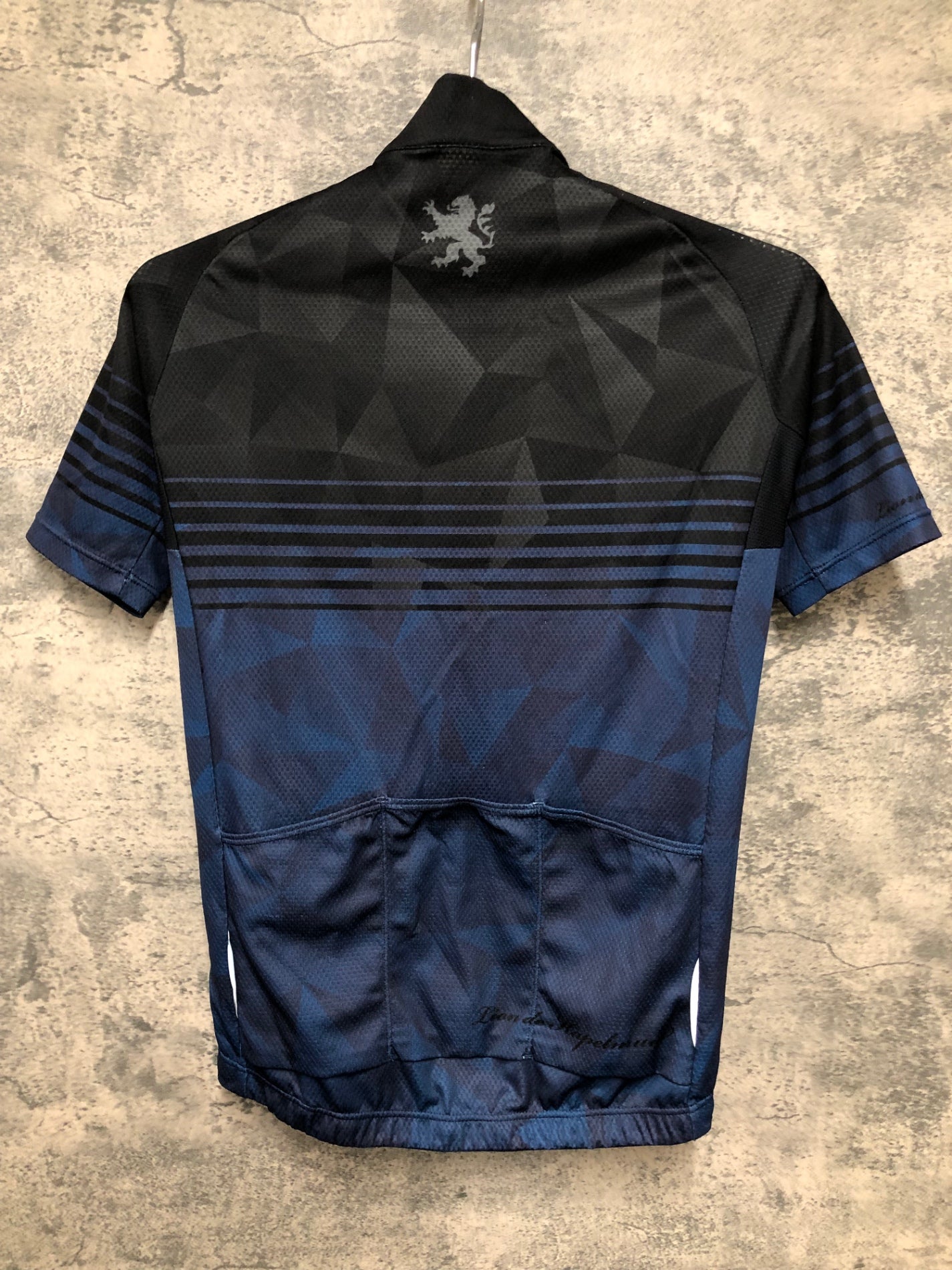 IZ773 リオンドカペルミュール Lion de KAPELMUUR 半袖 サイクルジャージ 黒 紺 M ※一部穴