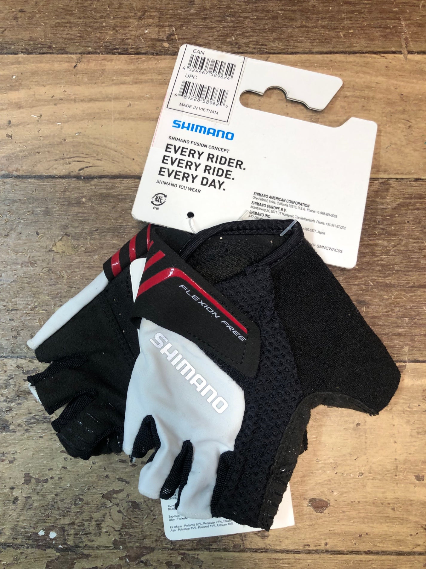 IL809 シマノ SHIMANO Escape glove 指切りグローブ 白黒