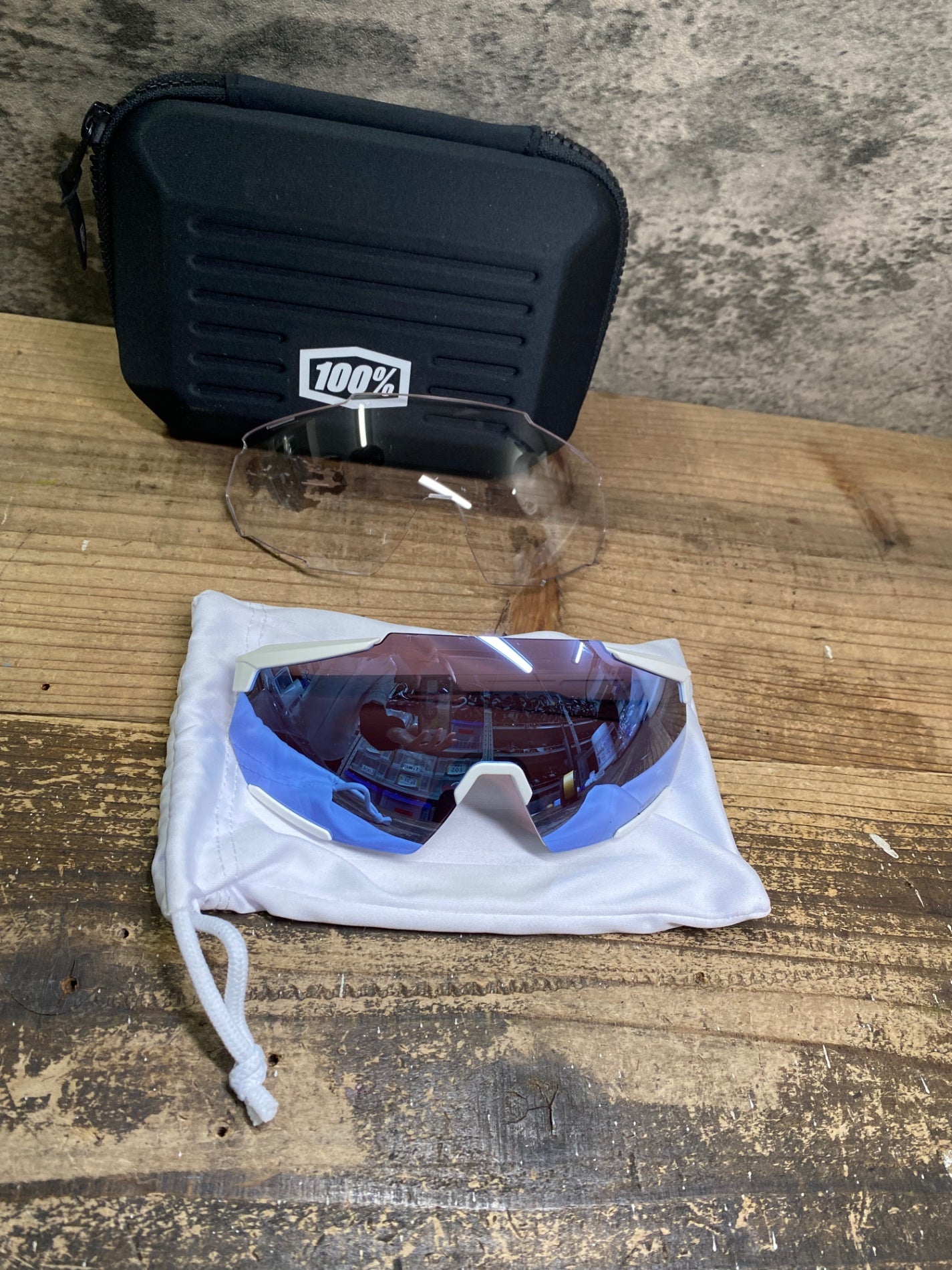 JC080 100％ レーストラップ RACETRAP サングラス アイウェア 白 HiPERレンズ