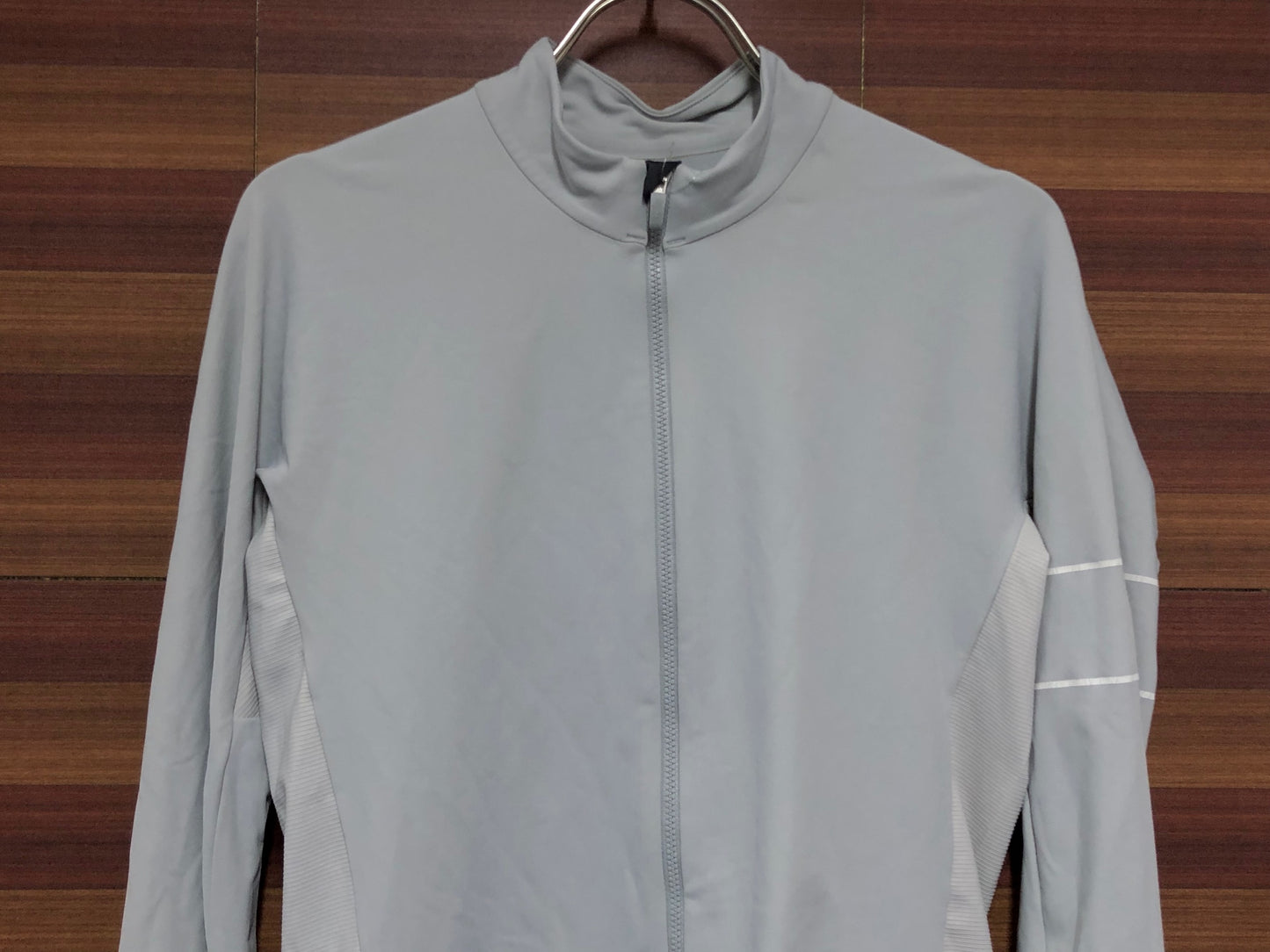 IO428 ラファ Rapha PRO TEAM LONG SLEEVE THERMAL JERSEY 長袖 サイクルジャージ グレー M  ※反射素材劣化