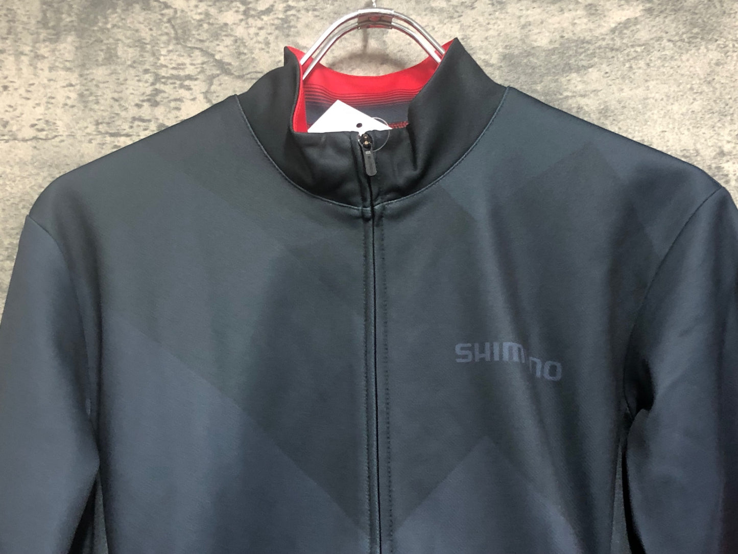 IX181 シマノ SHIMANO 長袖 サイクルジャージ 紺 赤 L 裏起毛