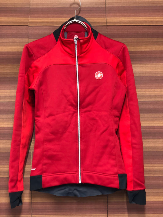 IR213 カステリ castelli 長袖サイクルジャケット 赤 XS 裏起毛 防風 GORE WINDSTOPPER