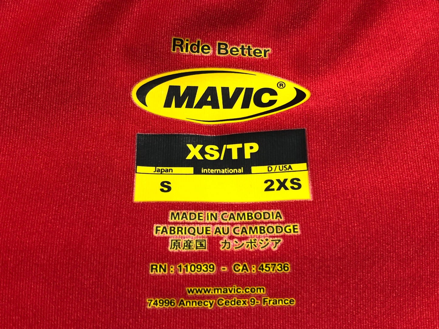 IL514 マビック MAVIC 半袖サイクルジャージ 赤 S レディース