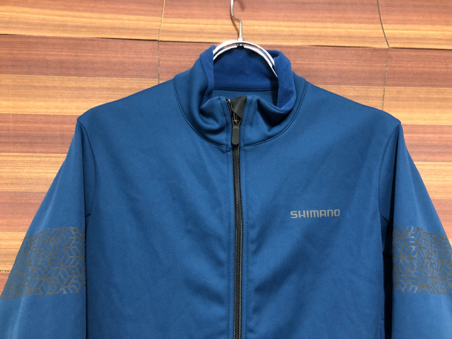 IP114 シマノ SHIMANO 長袖 サイクルジャージ 紺 L 裏起毛