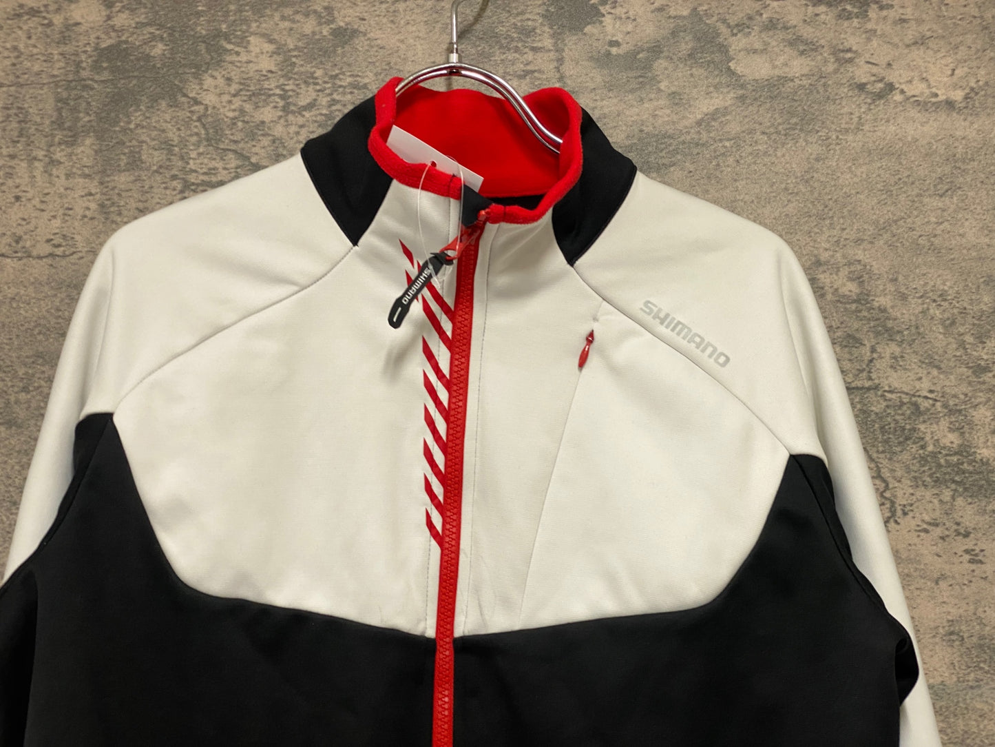 JA171 シマノ SHIMANO 長袖 サイクルジャケット 白 黒 L 裏起毛
