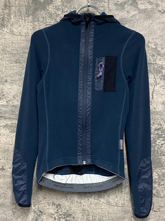 IZ742 カフェドシクリステ CAFE DU CYCLISTE AUDAX INGRID WOMEN 長袖 フーディ サイクルジャージ 紺 レデイース S