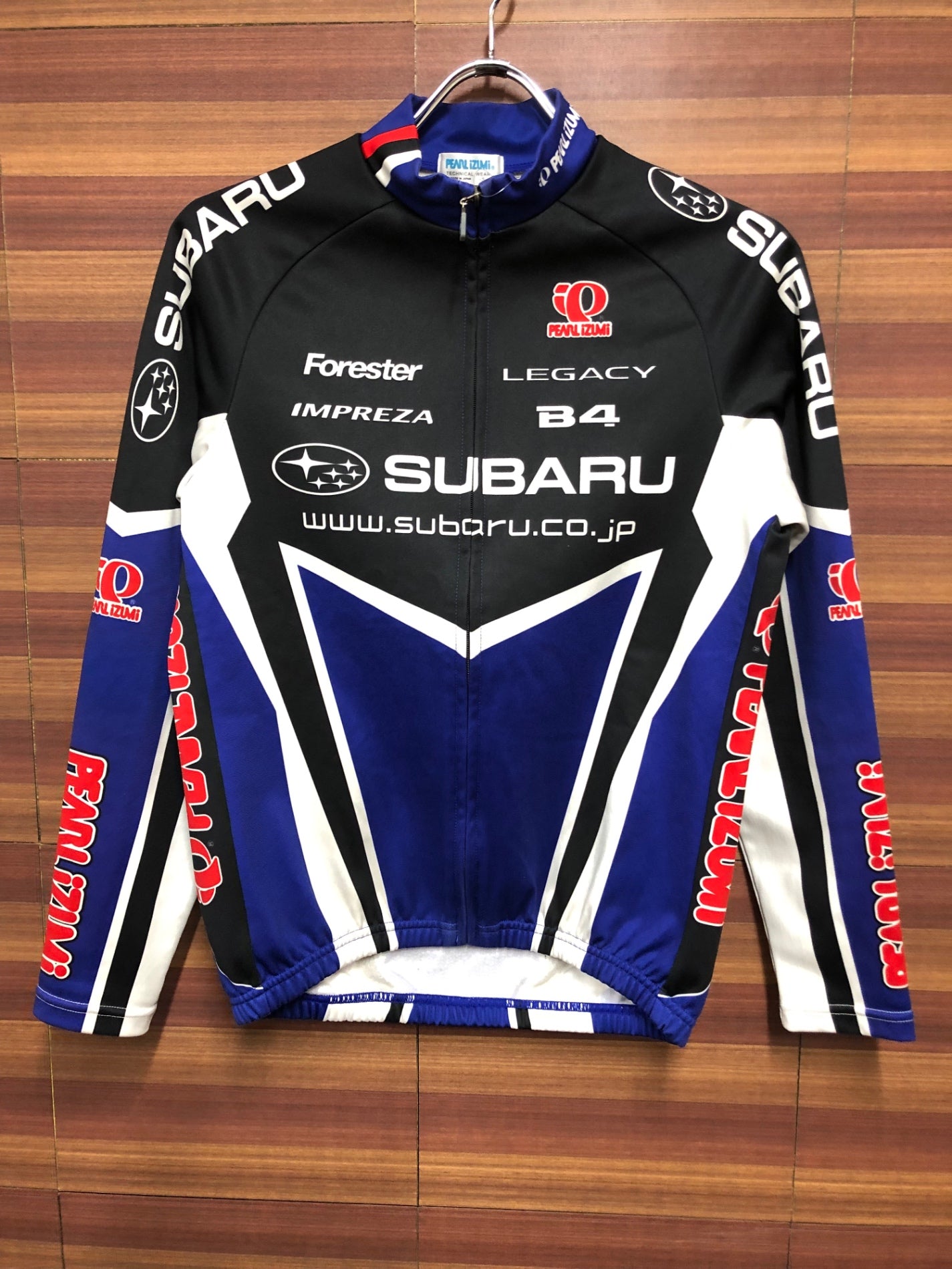 IC088 パールイズミ PEARL iZUMi 長袖 サイクルジャージ 黒 青 S SUBARU