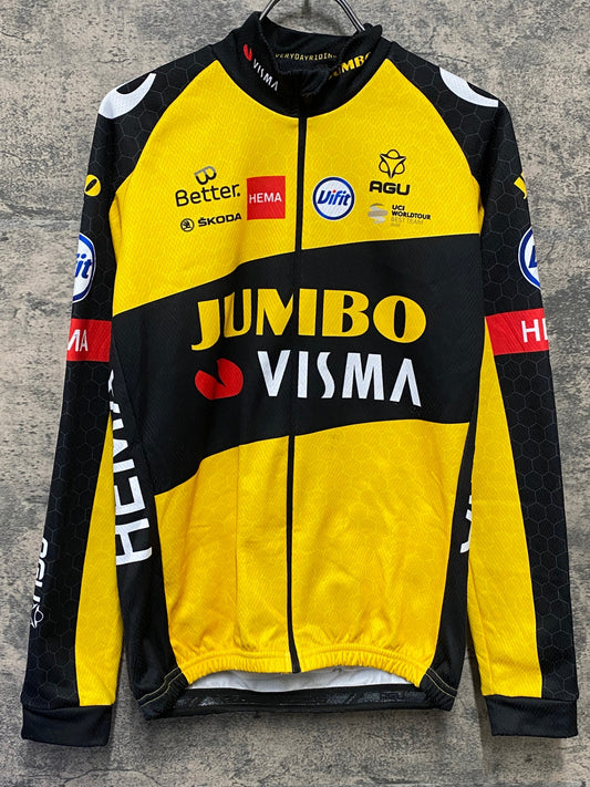 IV350 アグ AGU 長袖 サイクルジャージ 黒 黃 M 裏起毛 JUMBO VISMA