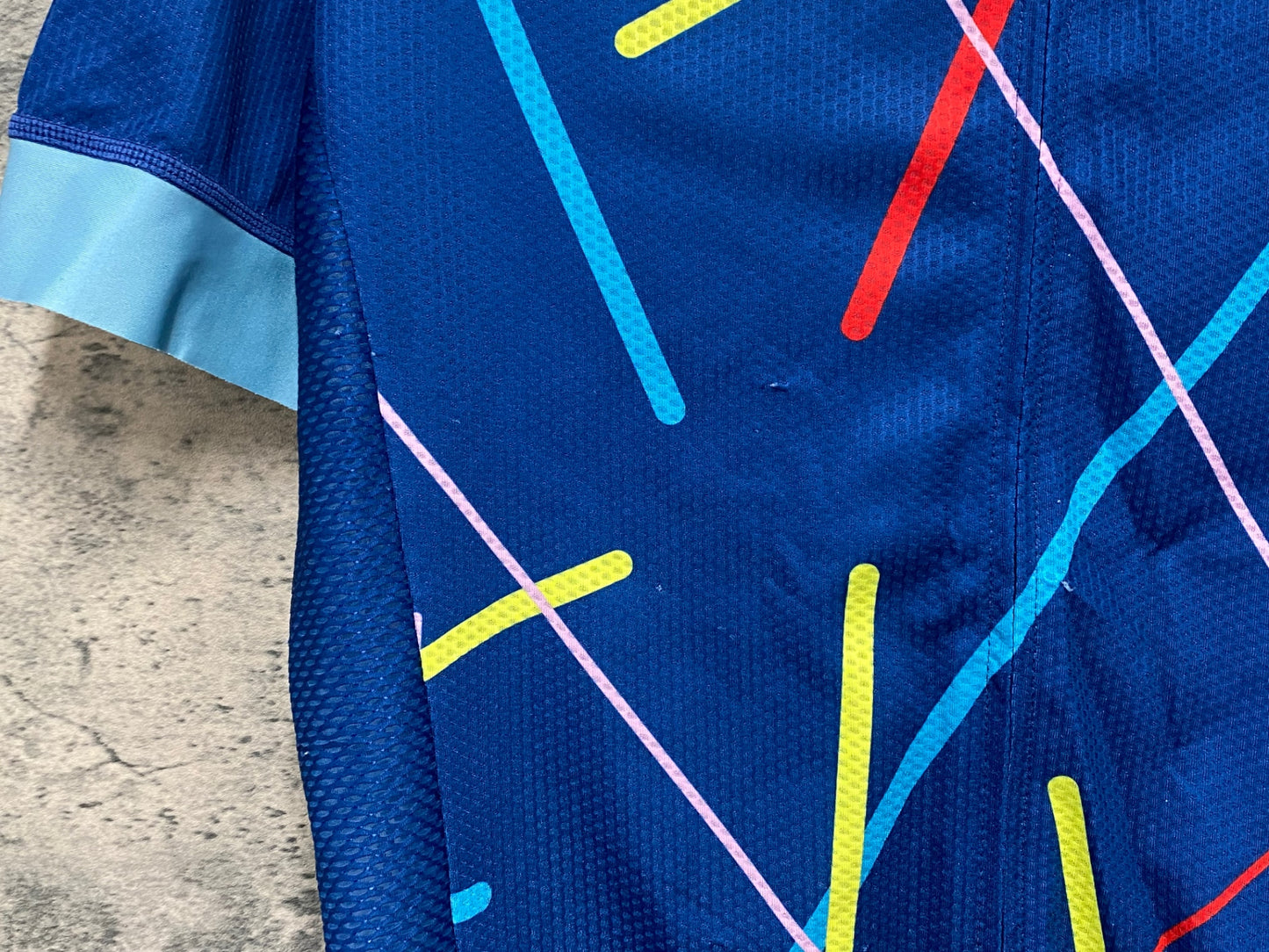 IV593 モーゼン morethan 半袖 サイクルジャージ 青 XL ※ほつれ