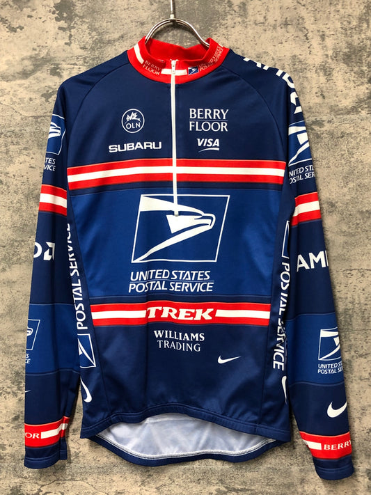 JC345 ナイキ NIKE トレック TREK UNITED STATES POSTAL SERVICE 長袖 サイクルジャージ 紺赤 S