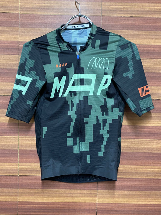 IH337 マープ MAAP PRO FIT JERSEY 半袖 サイクルジャージ 黒 緑 XS