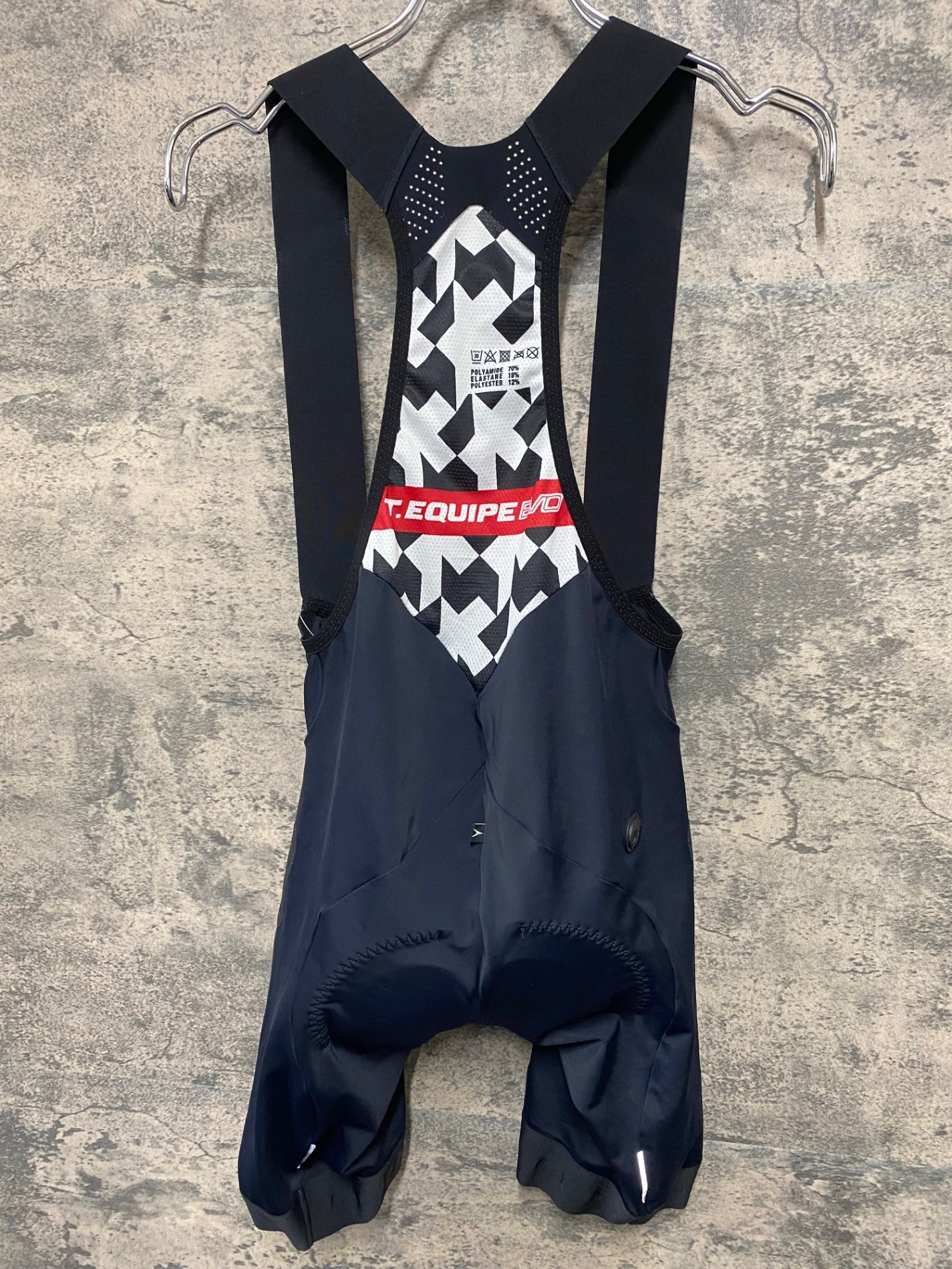 IW481 アソス Assos T.EQUIPE EVO ビブショーツ 黒 S ※プリントひび