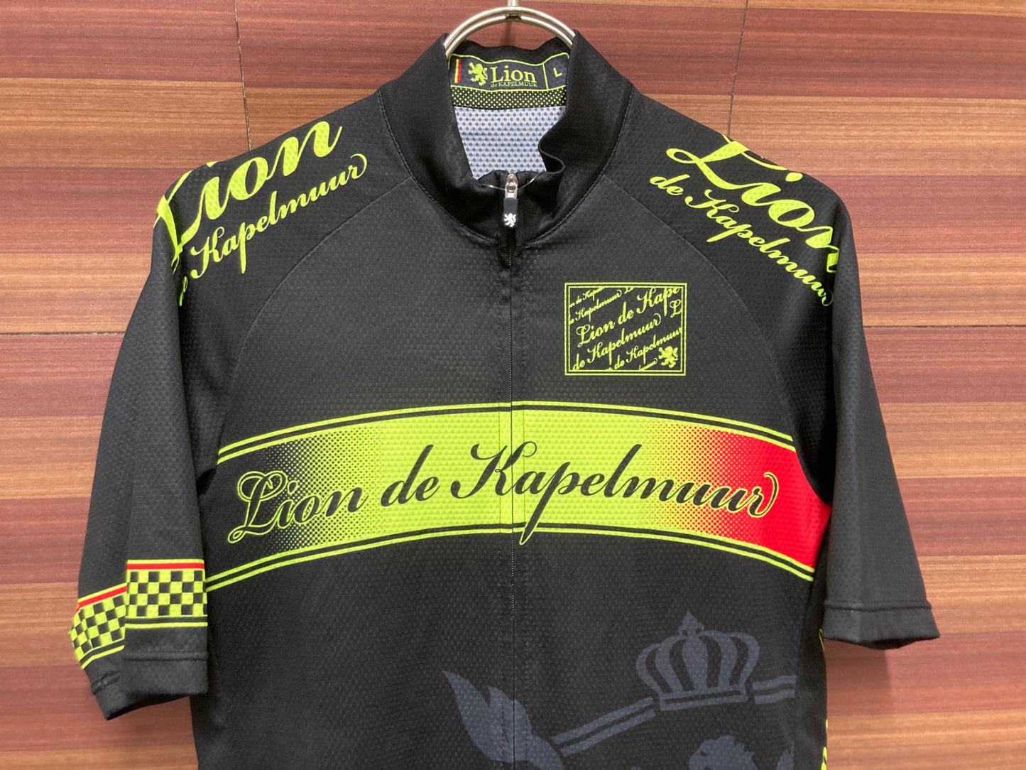 IU669 リオンドカペルミュール LION DE KAPELMUUR 半袖 サイクルジャージ 黒 L