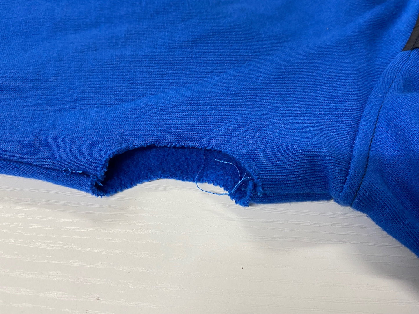 JB386 ケイデンス Cadence 長袖 サイクルジャケット 青 黒 S 裏起毛 ※脇下加工品のためジャンク