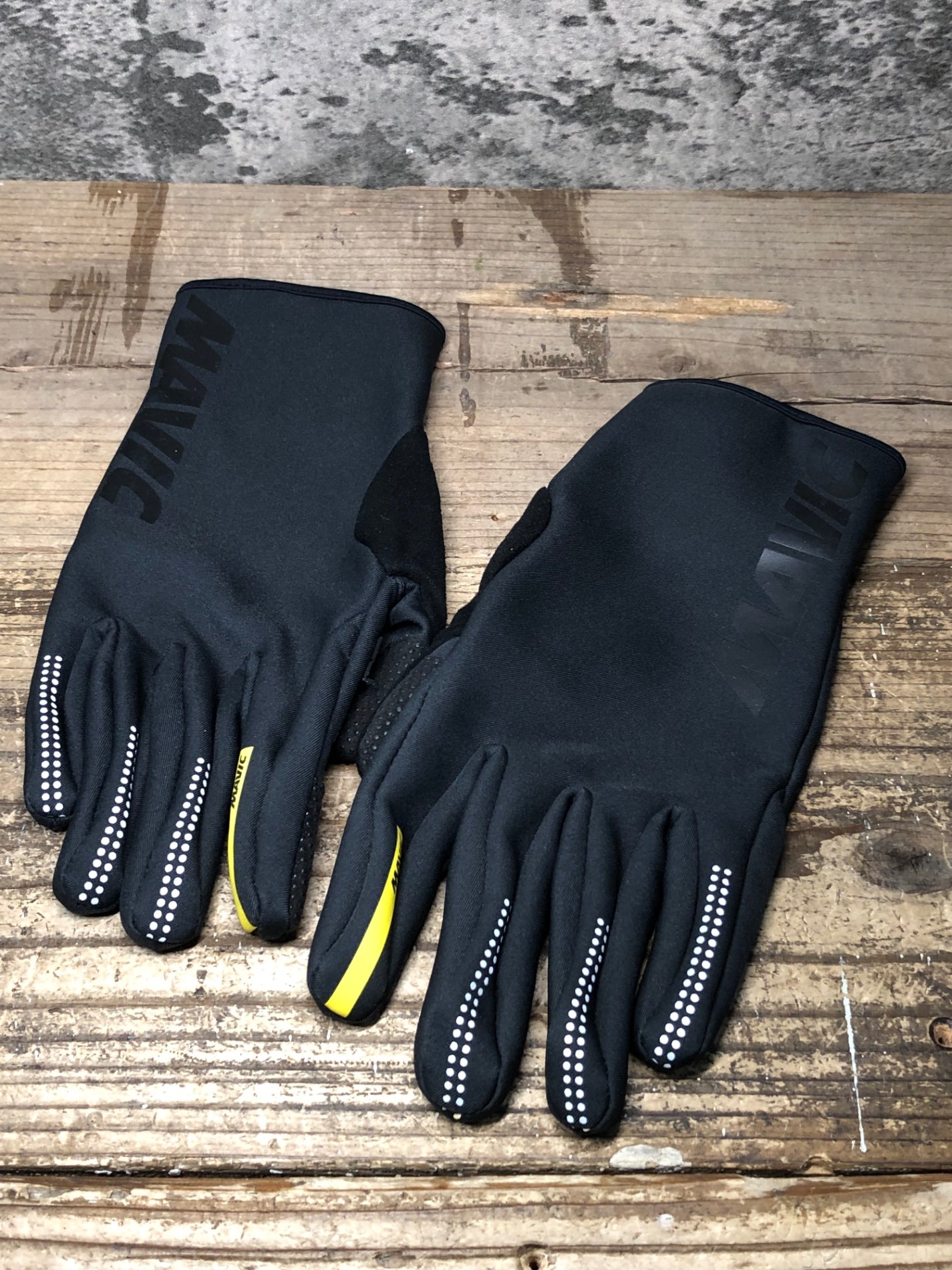 JC312 マヴィック MAVIC 裏起毛 長指 サイクルグローブ 黒 M