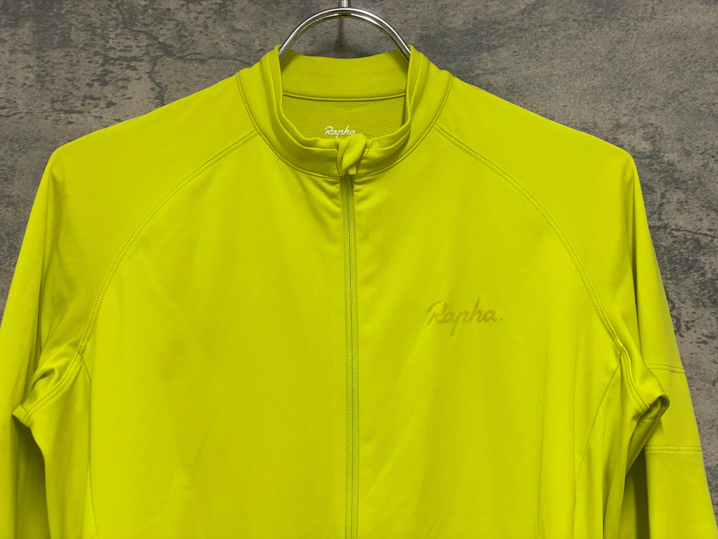 IV512 ラファ Rapha MEN'S LONG SLEEVE CORE JERSEY 長袖 サイクルジャージ 黄 S 裏起毛 ※汚れ