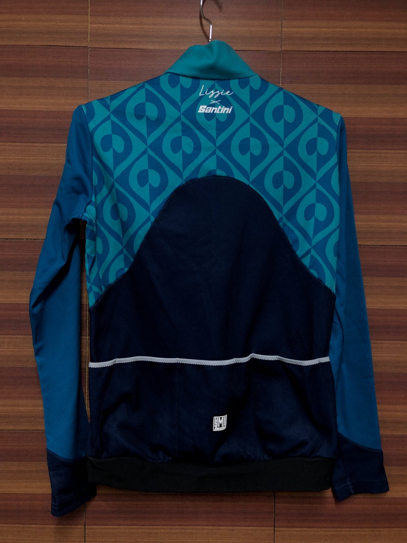IN255 サンティーニ SMS SANTINI 長袖 サイクルジャージ 裏起毛 青 Mサイズ タグ付き ※毛玉あり