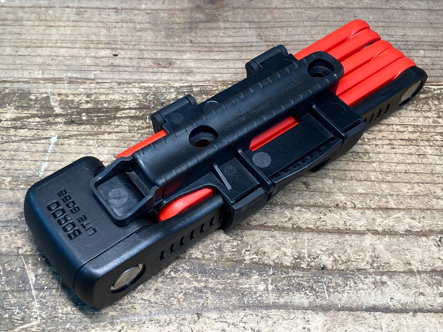 II772 アブス ABUS BORDO LITE 6055 ブレードロック 赤 ※予備キー欠品のためジャンク