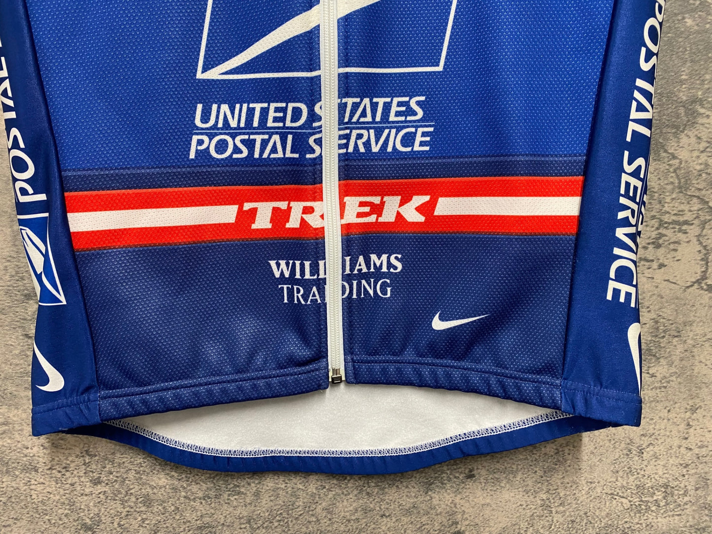 JC346 ナイキ NIKE トレック TREK UNITED STATES POSTAL SERVICE サイクルベスト ジレ 紺赤 S 裏起毛