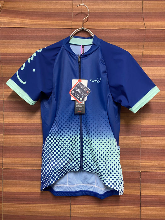 IQ240 レリック reric 半袖 サイクルジャージ 青 黄緑 水玉 レディース M