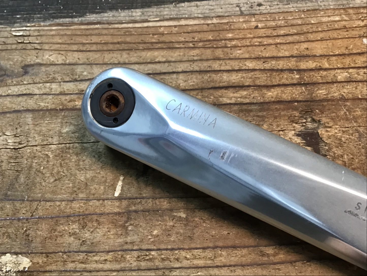 IO667 TA CARMINA 50/34 167.5mm アルミ クランクセット TA純正チタンシャフトBB付き シャフト径実測Φ17 BSAネジ