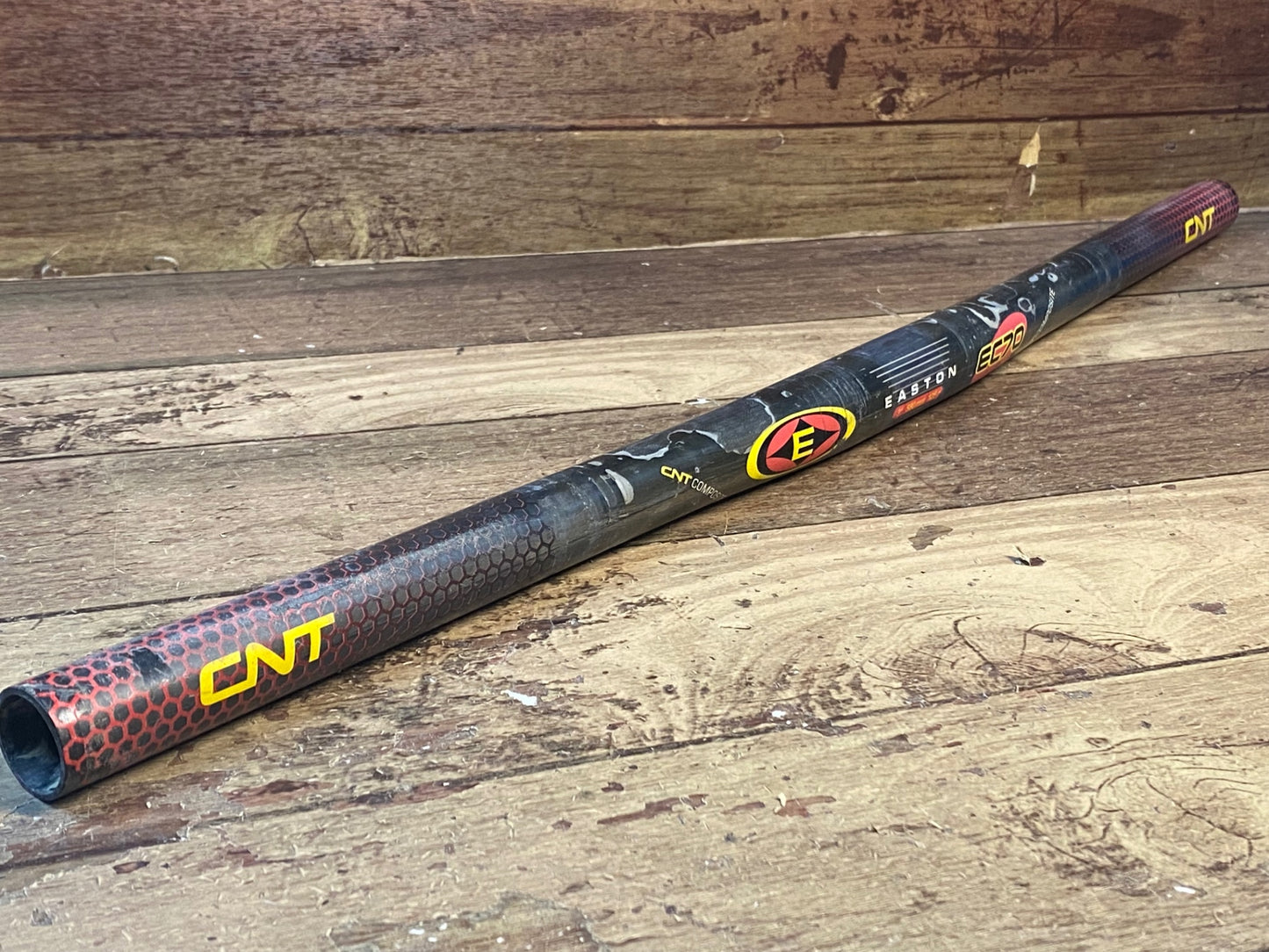 HZ039 イーストン EASTON EC70 フラットバー Φ25.4mm 580mm クランプ部に凹みあり クリア剥がれ