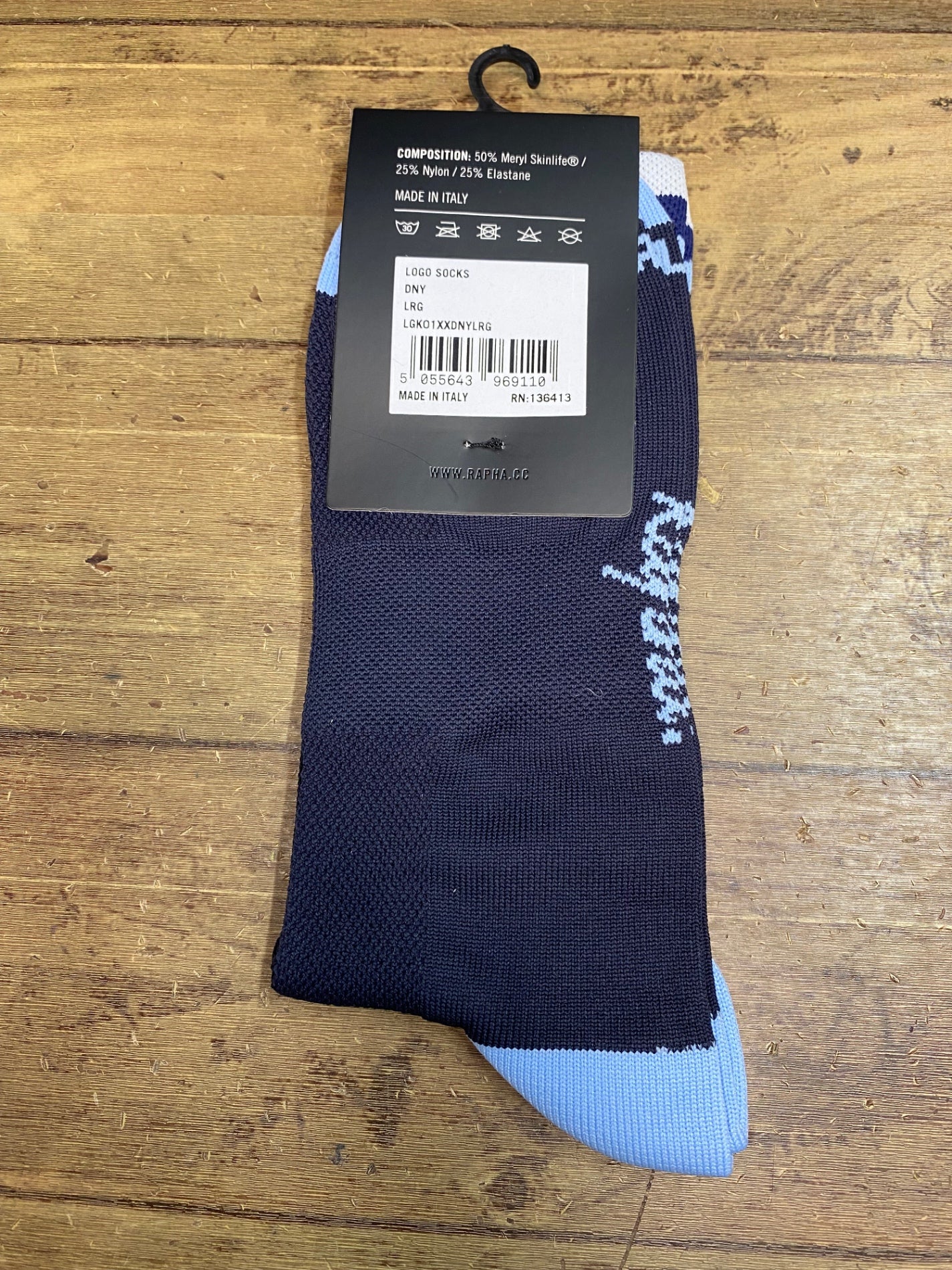 JB125 ラファ Rapha LOGO SOCKS サイクルソックス 紺 REGULAR