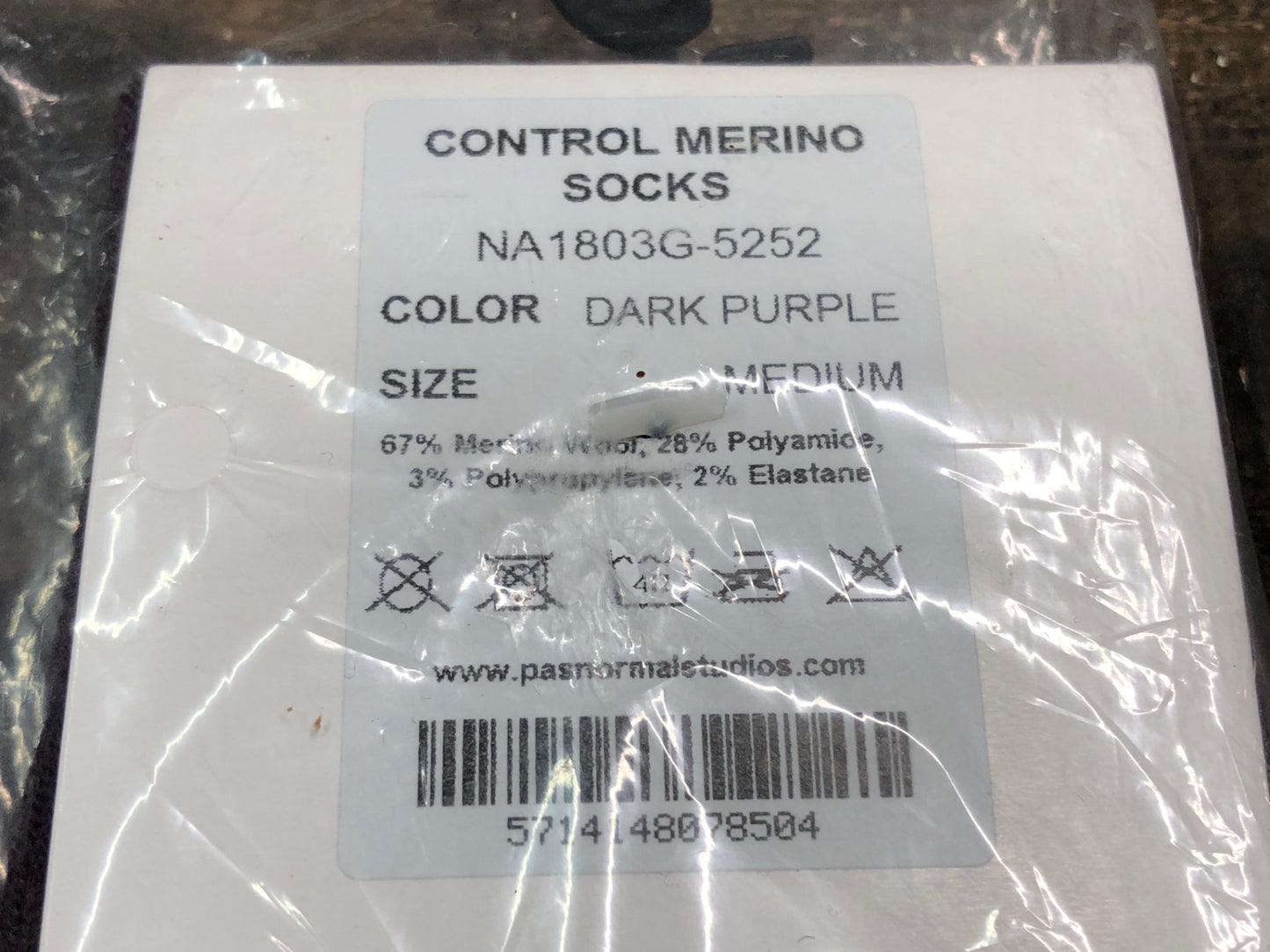 IN733 パスノーマルスタジオ PAS NORMAL STUDIOS CONTROL MERINOSOCKS ソックス 靴下 紫 M